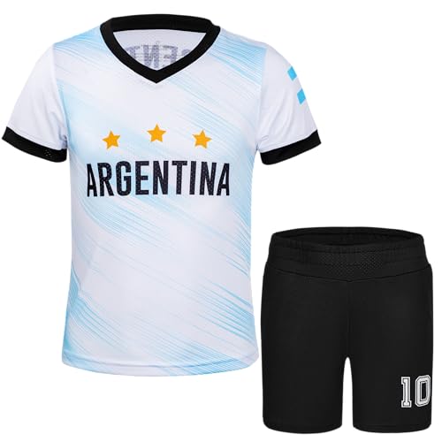 MUDJEAN Argentina Youth Soccer Jersey Kit Boys & Girls 11-12