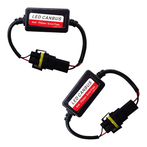 WZP 2PCS H11/H8/H9 Canbus Decoder, Waterproof LED Light Canbus Decoder, Canbus Error-free Anti Flicker Harness Error Code Canceler, Unviersal Replacement Repair Part for Car Bulb Modification Adapter