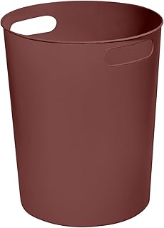 Round Trash Can - Plastic Waste basketbin - 1.8 Gallon- for Office,Home,Bathroom,Kitchen - Coffee Color