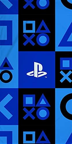 Playstation Fleece Blanket Bed Throw | Nebula Playstation Controller Icons Design | Super Soft Blanket | Perfect for Any Bedroom, 100 x 150cm