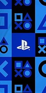 Playstation Fleece Blanket Bed Throw | Nebula Playstation Controller Icons Design | Super Soft Blanket | Perfect for Any Bedroom, 100 x 150cm
