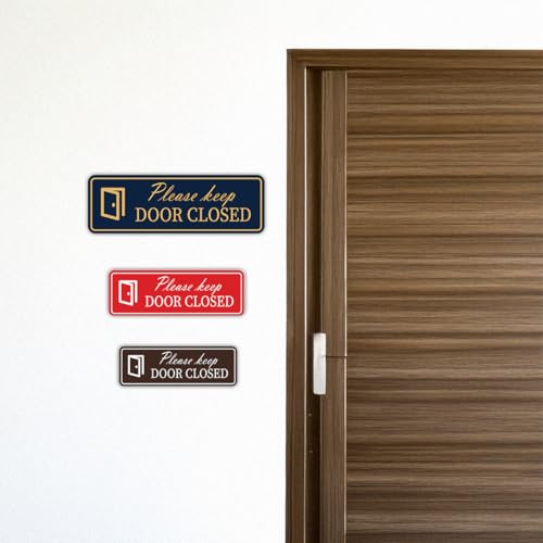 Plaque porte Please Keep Door Closed lisibilité optimale finition brossée - 6