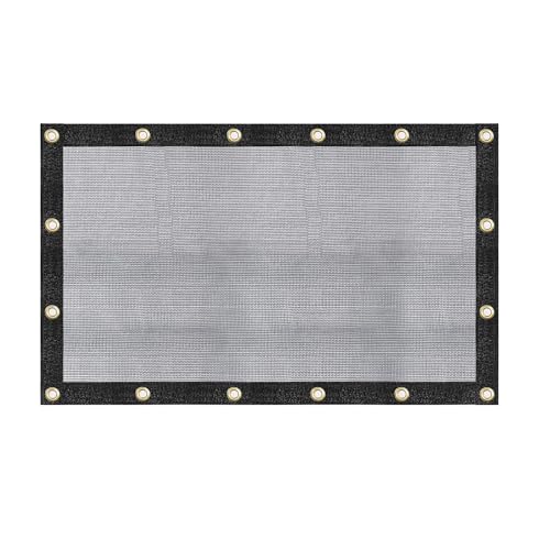 [WindscreenSupplyCo] 60-70% 6.5 FT X 10 FT Mesh Tarp/Shade Cloth 9-Needle Knitted Heavy Duty Black with Grommets for Green House, Garden, pergola, Pools, Dump Truck - MT6510BLKX1