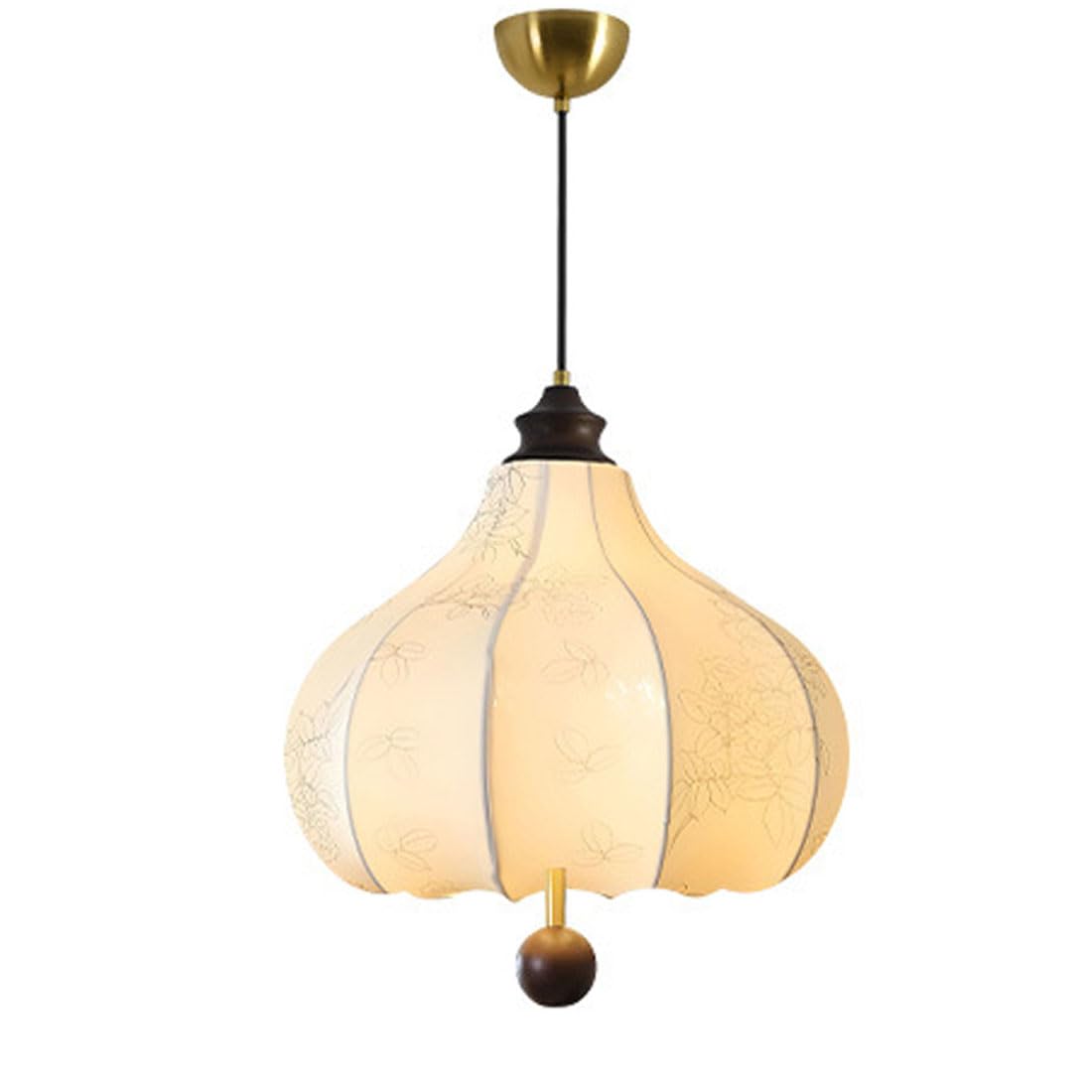 KXEcoLife Vintage style fabric chandelier, French pattern bedroom dining room bar solid wood cloakroom romantic light fixtures,A,60CM