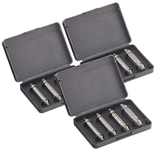 AGT Professional Linksausdreher: 3x 4-tlg. Schrauben-Ausdreher-Set aus HSS-Stahl (Schraubenlöser Werkzeug) Cover