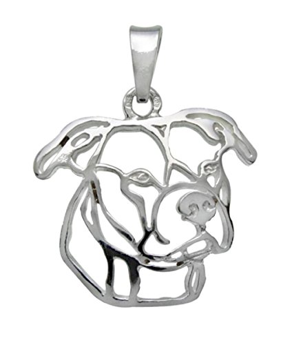 Silver paws - Stribrne tlapky American Pit Bull Terrier II Chien Plaqué Rhodium Argent Sterling Pendentif Cover