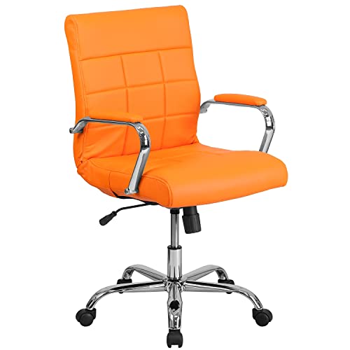 Flash Furniture Vivian Mid-Back Orange Vinyl Executive Swivel Office Chair