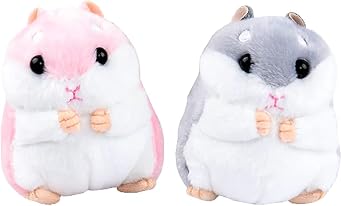 2 Pack Plush Hamster Keychain Backpack Charms Stuffed Animals Keyring Pendants Handbag/Backpack Hamsters Accessory