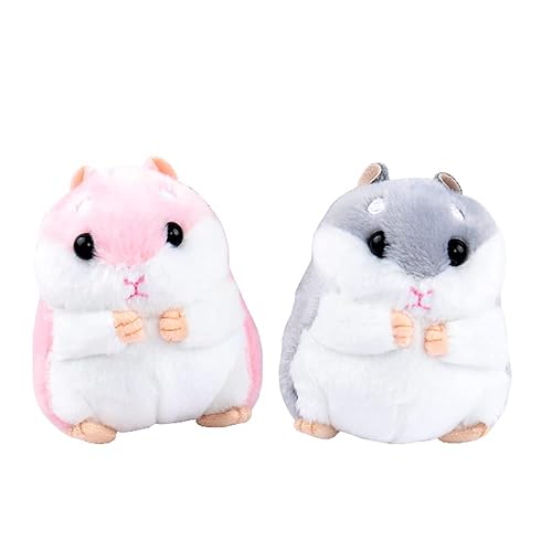 2 Pack Plush Hamster Keychain