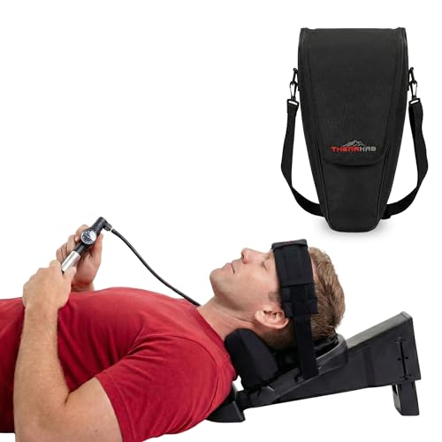 Therahab Professional Cervical Traction Device & Neck Stretcher E0849 with Gel Pack - Home Hot Cold Therapy Cervical Decompression System with Accessory Bag
