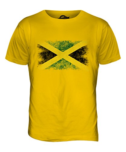 Candymix Jamaïque Drapeau Délavé T-Shirt Homme, Taille Large, Couleur Giallo Scuro