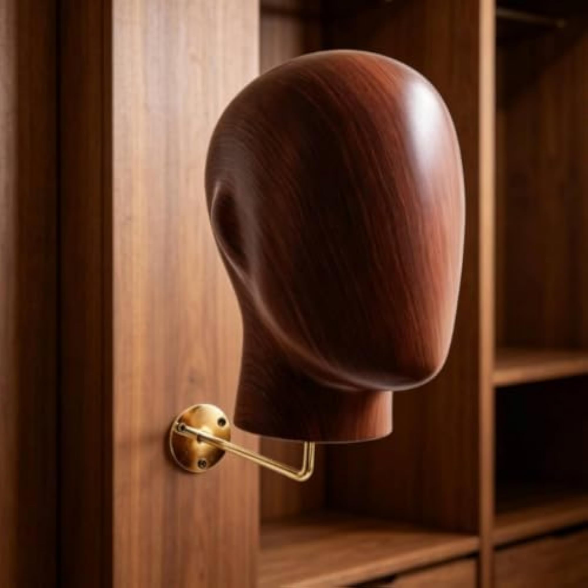 Wall-Mounted Mannequin Head with Round Mounting Plate