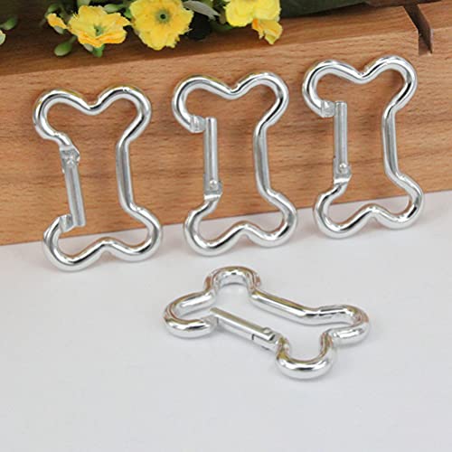 Ifundom 10Pcs Aluminium Camping Carabiner Bone Shape Locking Carabiner Heavy Duty Keychain Spring Clips Hooksoutdoor Keychain Buckle For Backpack Hiking Fishing #TOP3