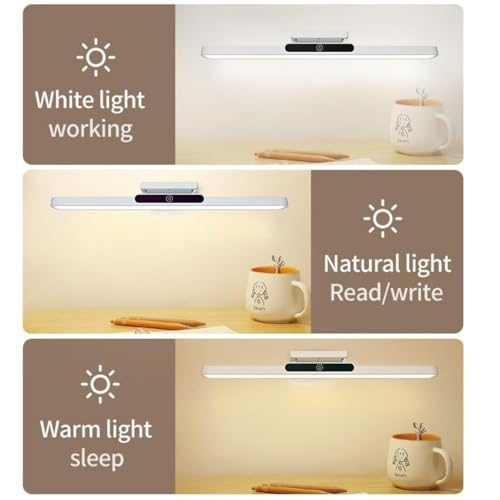 Image of One94Store Rechargeable LED Cabinet Light - Wireless Under Cabinet Lighting with 3 Color Modes, 1200mAh Battery, Touch Control & Magnetic Mount for Kitchen, Wardrobe & Bedroom, White