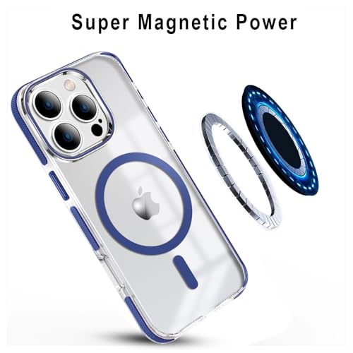 Image of MINTZZ ️ for iPhone 16 Pro Case, Compatible with MagSafe, Military-Grade Protection, Yellowing Resistant, Scratch-Resistant TPU Back, Magnetic Phone Case for iPhone 16 Pro Navy Blue