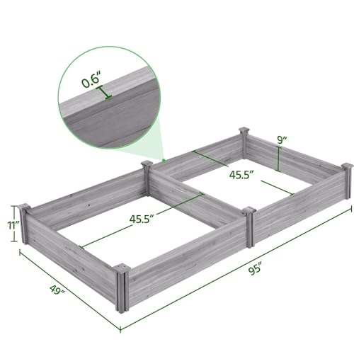 Macetero de madera divisible de 2,4 x 1,2 m resistente para intemperie 8