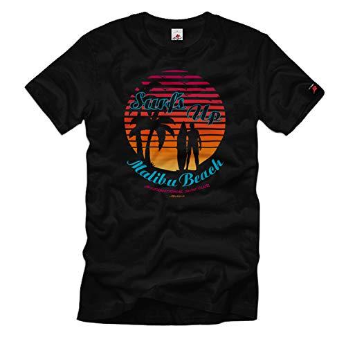 T-shirt surf Malibu noir taille M parfait pour vos journées plage
