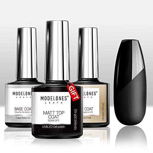 Modelones Set Matte Top Coat High Gloss Top Coat Base Coat,No Wipe Top