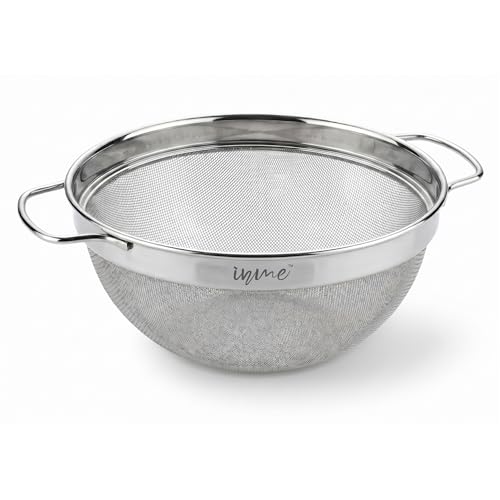 Image of Inme Stainless Steel Food Strainer for Juice Soup Sauces Noodle Pasta Straining Rice Vegetable & Fruits Washing Puran Jali Multipurpose Deep Basket Bowl Sink Chalni Channi Colander Sieve for Kitchen