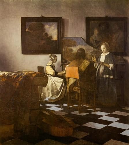 Affiche le Concert de Vermeer peinture sur toile 60x90cm pour salon