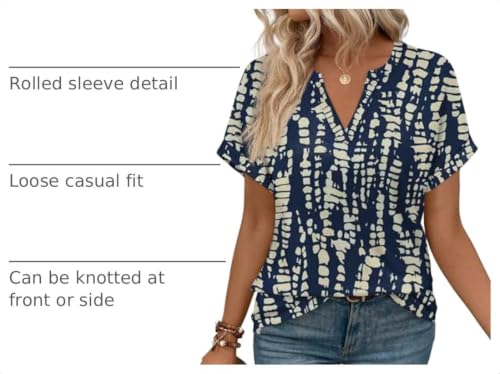 Image of WIHOLL Womens Blouses Spring Tops Short Sleeve Shirts Dressy Casual Summer Vacation Fashion Clothing 2026