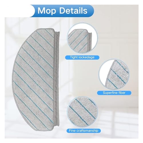 Robot Vacuum Cleaner Mop Pads Spare Parts Washable Mop Cloths Parts Accessories,Compatible for ECOVACS,Compatible for DEEBOT T10/T10 Plus (Color : Set 8)