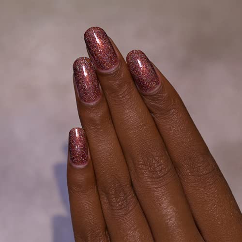 Image of ILNP Brownstone - Luminous Warm Brown Ultra Holo Nail Polish