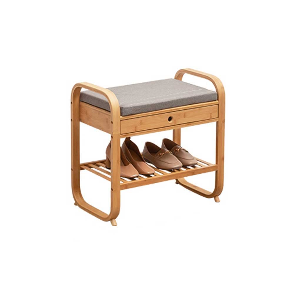Étagère à chaussures avec coussin de siège pour couloir chambre et salon