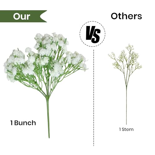 Image of Art Street Baby Breath White Artificial Flowers Gypsophila Bouquets Flowers, New Year Mothers Day Gifting, Faux Flowers for Vases | Decoration Items for Living Room| Set of 3 (Size: 14 Inch)