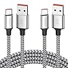 Cable USB A a C de 6 pies, 2 unidades, carga de 15 W y transferencia de datos de 480 Mbps, cable trenzado USB-A a USB-C para CarPlay, iPhone 16/15, iPad Pro 12.9/11, Air 5ª/4ª generación, iPad