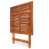 Deuba Gartentisch Klapptisch Akazie Holz Klappbar Beistelltisch Holztisch - 3