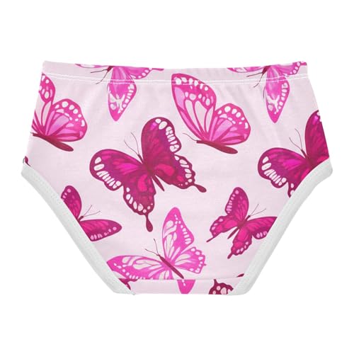 Pink Butterflies Cute Panties Girl Toddler Underwear Custom Cotton Personalized Underpants Briefs 2t2