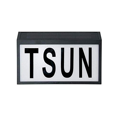 Shengxuan, lampada da parete con numero civico a LED, impermeabile, IP65, colore nero, in metallo, acrilico, lampada da parete esterna, adatto per indirizzo e porta