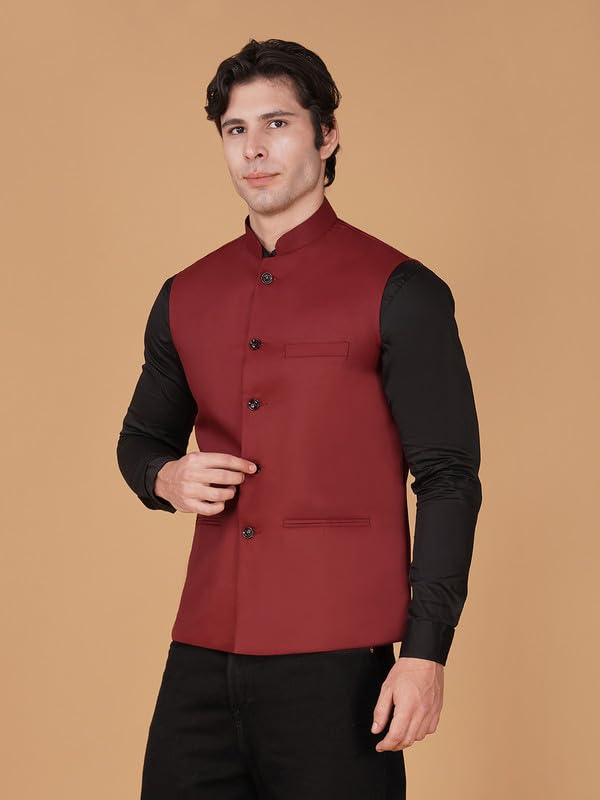 Image of DEIFIC Bandi Modi Koti, Nehru Jacket for Men, Cotton Waistcoat for All Occasion: Diwali, Wedding, Ethnic, Office Party, Formal & casual Look
