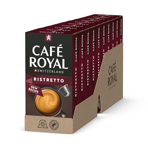 Café Royal Ristretto - Cápsulas para cafetera Nespresso (100 unidades, intensidad 9/10, con certificado UTZ, de aluminio)