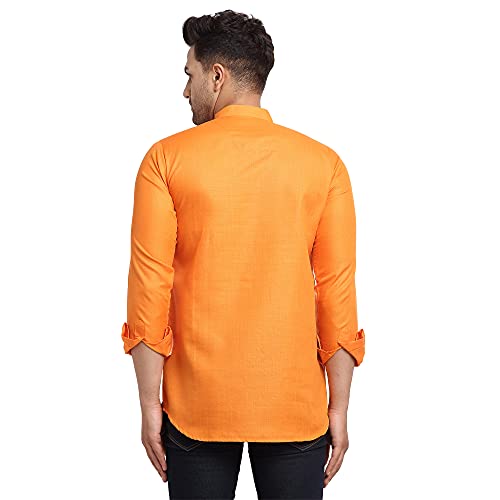 Image of SAIFOO Men's Rich Cotton Blind Short Kurta
