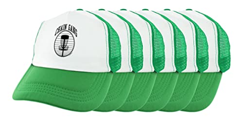 ThisWear Disc Golf Accessories Disc Golf Chain Gang 6-Pack Trucker Hats Green