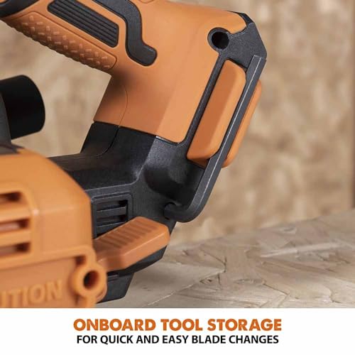Image of Evolution R185CCSX-Li 7-1 /4 in. Cordless Track Compatible Circular Saw | Brushless 20V Motor | 0-45 Bevel & 64mm Depth of Cut | Multi-Material Cutting | Includes Blade, Battery & Charger