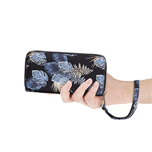 Image of Cellphone Wallet for Women Dual Zipper Long Purse with Removable Wristlet