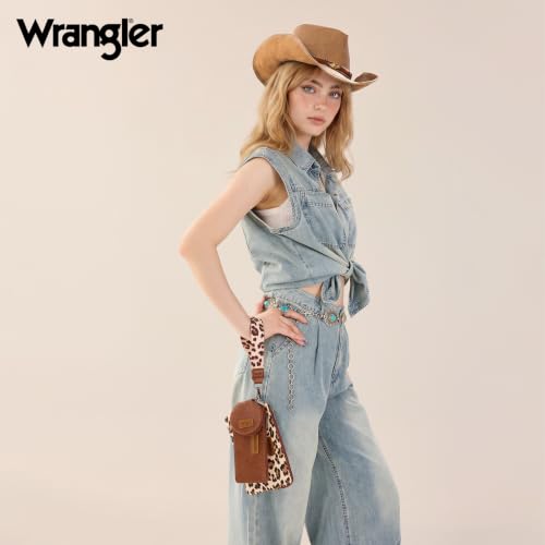Image of Montana West X Wrangler Keychain Wallets for Women Dual Pouch Wristlet