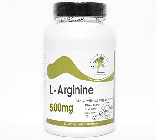 L-Arginine 500mg ~ 200 Capsules - No Additives ~ Naturetition Supplements