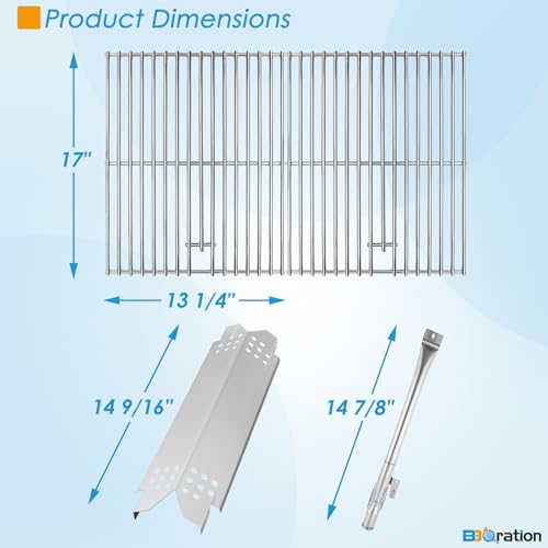 Image of Replacement Parts Kit for Nexgrill 5-Burner 720-0888 720-0888N 720-0888A, 4-Burner 720-0830 720-0830H 720-0830A, Cooking Grate, Heat Shield and Burner Kit for Nexgrill