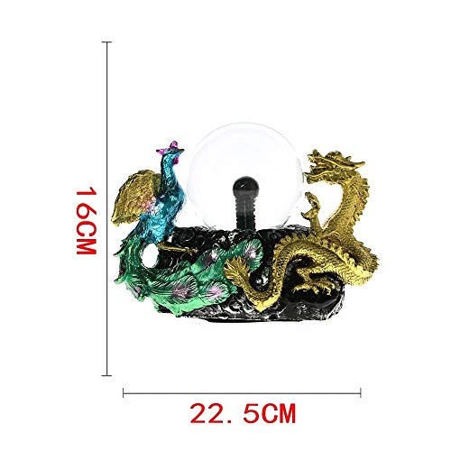 Aibote Magic Dragon and Phoenix Glass Lightning Plasma Ball Touch Sensitive Night Light Lamp Bedroom Home Parties Decorations Novelty Toy - Thumbnail 6