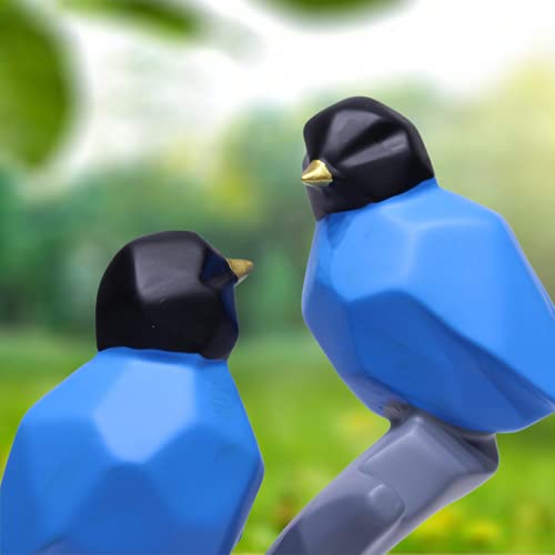 Image of AUGEN Polyresin Birds Blue Idol Statue Showpiece for Home Decor Decoration and Gifting (1 Piece, 9816A)