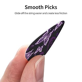 Lot de 12 médiators pour guitare basse électrique et acoustique Motif papillon Violet - Les Beatles, Paul McCartney, John Lennon, RIngo Starr, George Harrison Lot de 12 médiators pour guitare basse électrique et acoustique Motif papillon Violet – Image 3