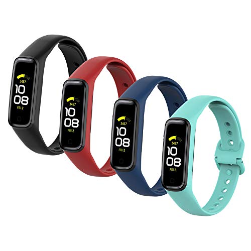 MIJOBS 4-teilige Armbands Kompatibel mit Samsung Galaxy Fit2 Silikonarmband Sportriemen Kompatibel mit Samsung Galaxy Fit2 Armband