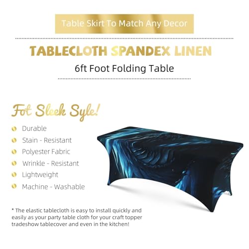 Nappe rectangulaire extensible anti-pli pour table pliante de 1,8 m - 4
