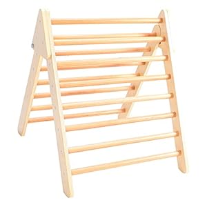 Opvouwbare Klimdriehoek Klimladder, Berkenhout Opvouwbare Indoor Klimrek Sportdriehoek voor Kinderen en Baby’s 70 X 70 X…