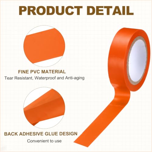 MECCANIXITY 6 Pcs Drum Stick Tape, 0.6in x 14.6 Yard cinta antideslizante para baquetas, color naranja miniatura 3