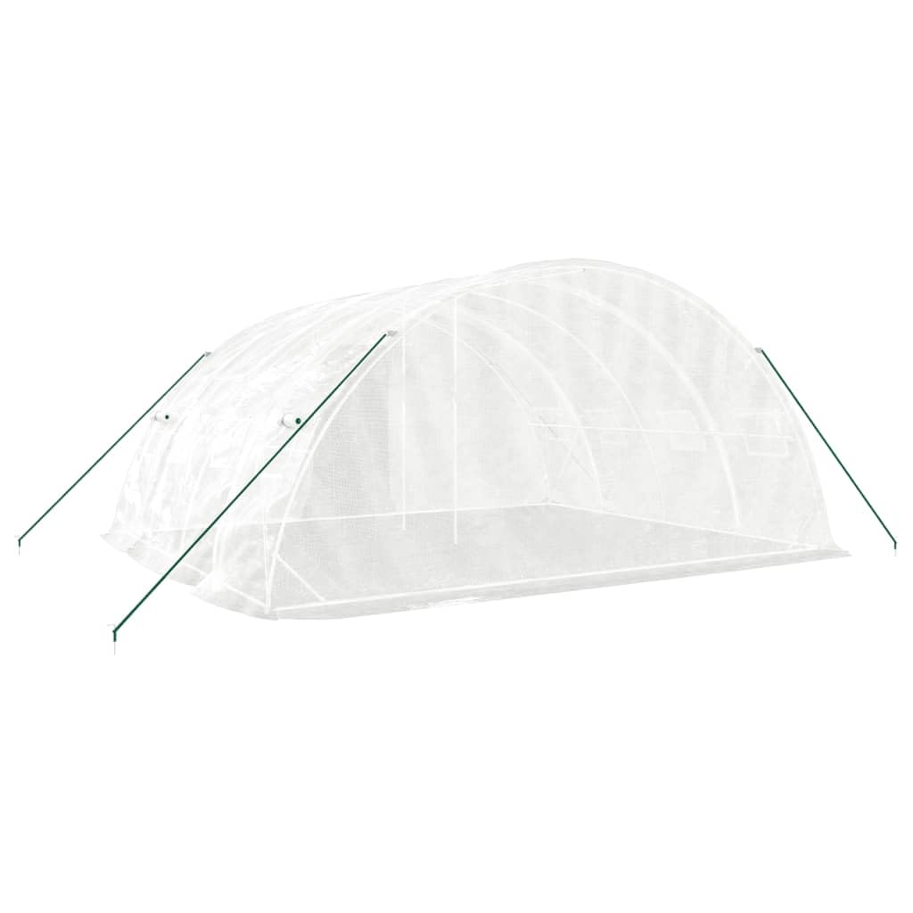 Homgoday Invernadero con Estructura de Acero Blanco 20 m² 5x4x2,3 m, Invernadero Caseta Jardín Terraza Plantas Semilla Cultivo Huerto Verduras Cubierta Casero
